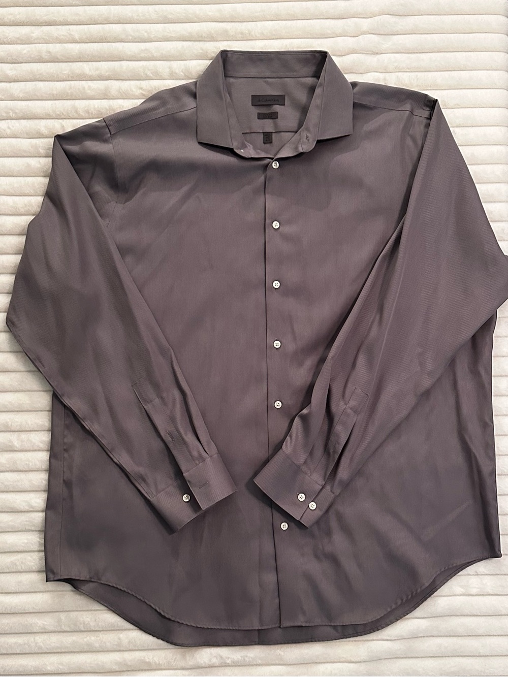 Calvin Klein Men's Slate Gray Long Sleeve Dress Shirt